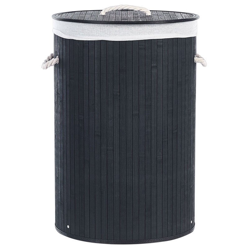 Kosz bambusowy z pokrywą Czarny SANNAR