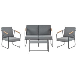 Zestaw ogrodowy ze stolikiem dla 4 osób VEZZANA Metal Szary