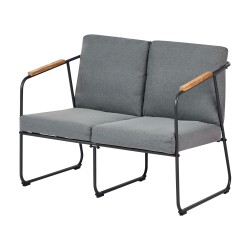 Zestaw ogrodowy ze stolikiem dla 4 osób VEZZANA Metal Szary