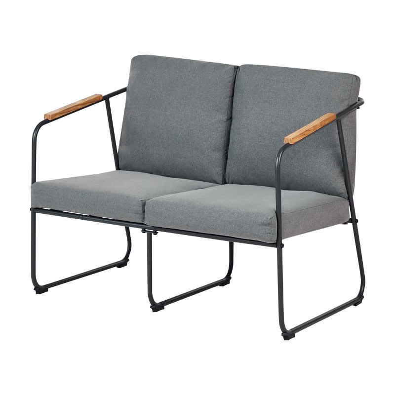 Zestaw ogrodowy ze stolikiem dla 4 osób VEZZANA Metal Szary