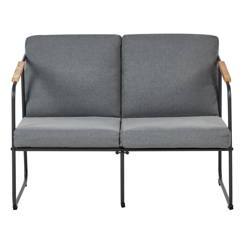 Zestaw ogrodowy ze stolikiem dla 4 osób VEZZANA Metal Szary