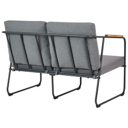 Zestaw ogrodowy ze stolikiem dla 4 osób VEZZANA Metal Szary