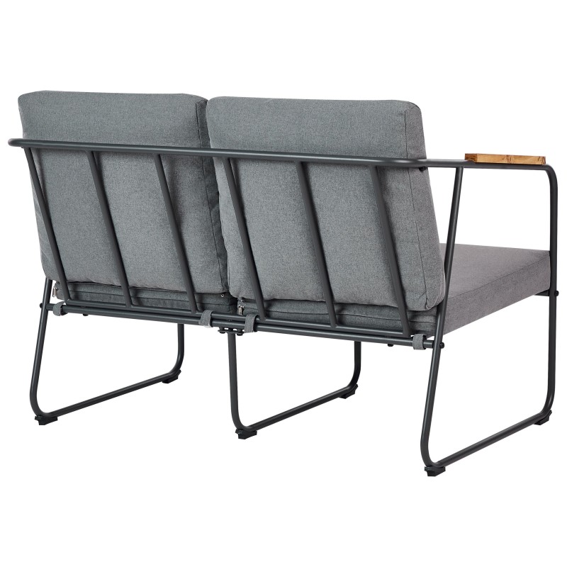 Zestaw ogrodowy ze stolikiem dla 4 osób VEZZANA Metal Szary