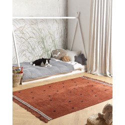 Dywan bawełniany 140 x 200 cm brązowy LAZA