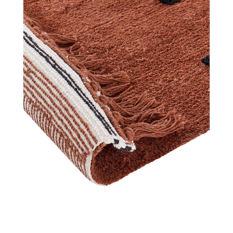 Dywan bawełniany 140 x 200 cm brązowy LAZA