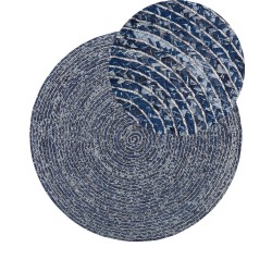 Dywan okrągły z dżinsu ⌀ 140 cm granatowy BULUCA