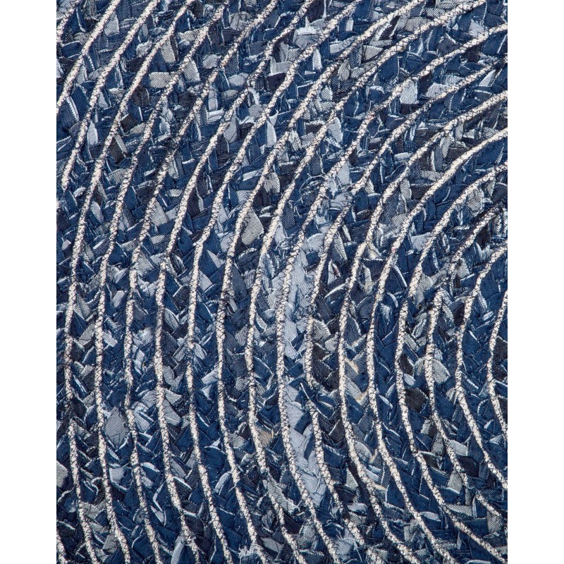 Dywan okrągły z dżinsu ⌀ 140 cm granatowy BULUCA