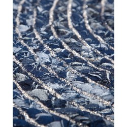 Dywan okrągły z dżinsu ⌀ 140 cm granatowy BULUCA