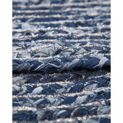 Dywan okrągły z dżinsu ⌀ 140 cm granatowy BULUCA