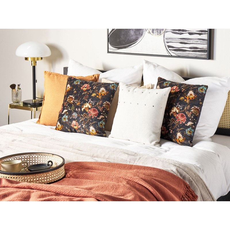 Zestaw 2 poduszek dekoracyjnych RAMONDA Welur 45 x 45 cm Kolorowy Wzór kwiatowy