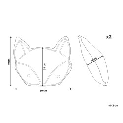 2 bawełniane poduszki dla dzieci lis 50 x 40 cm pomarańczowe VADODARA