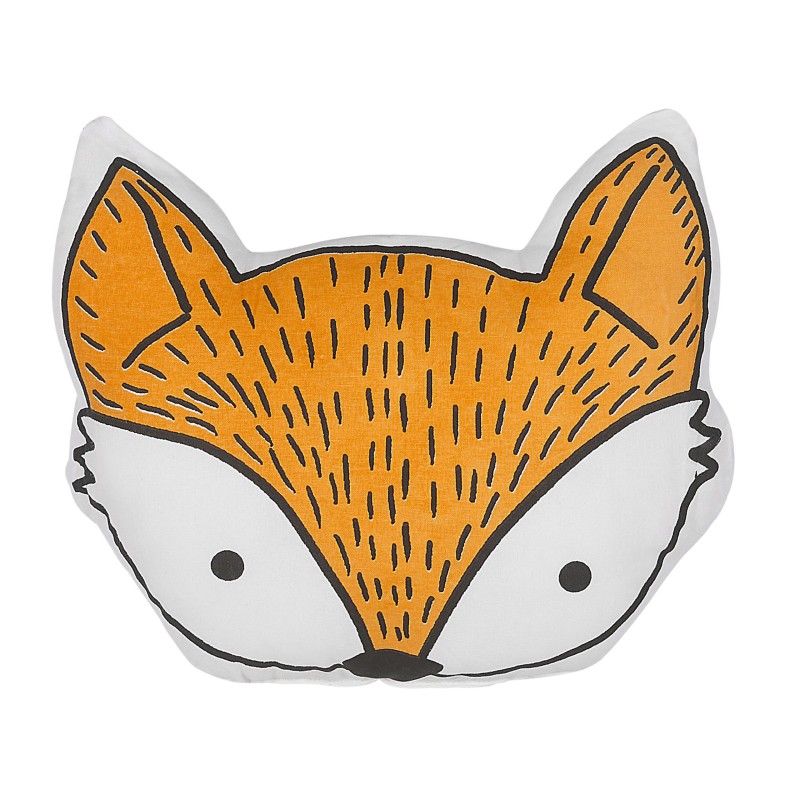 2 bawełniane poduszki dla dzieci lis 50 x 40 cm pomarańczowe VADODARA