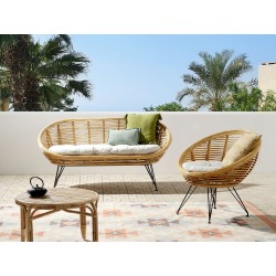 Zestaw ogrodowy dla 3 osób MARATEA Rattan Naturalny