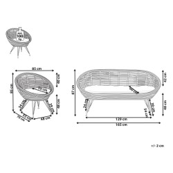 Zestaw ogrodowy dla 3 osób MARATEA Rattan Naturalny