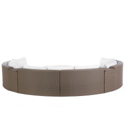 Zestaw ogrodowy ze stolikiem dla 9 osób SEVERO Technorattan Brązowy