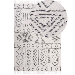 Dywan wełniany 160 x 230 cm biało-czarny ALKENT