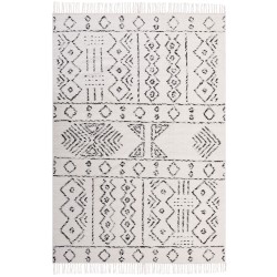 Dywan wełniany 160 x 230 cm biało-czarny ALKENT