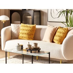 Zestaw 2 poduszek dekoracyjnych AGASTACHE 45 x 45 cm Żółty Wzór geometryczny