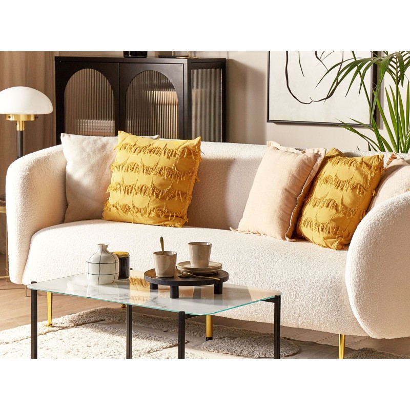 Zestaw 2 poduszek dekoracyjnych AGASTACHE 45 x 45 cm Żółty Wzór geometryczny