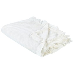 Narzuta na łóżko HATTON Bawełna 200 x 220 cm Złamana biel