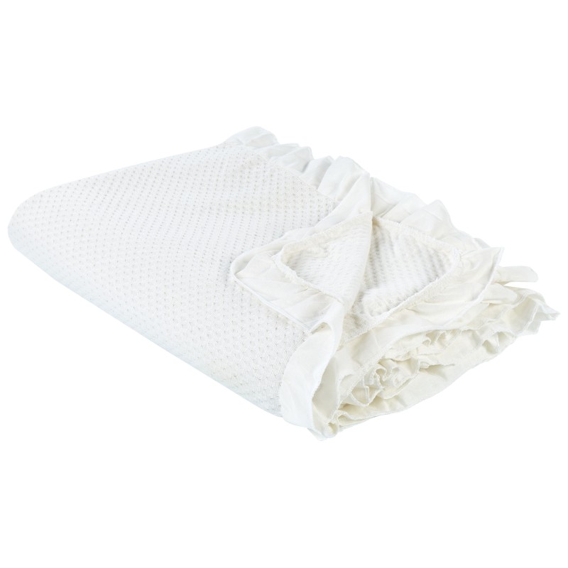 Narzuta na łóżko HATTON Bawełna 200 x 220 cm Złamana biel