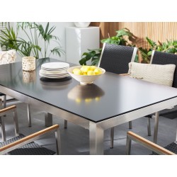 Stół ogrodowy GROSSETO 180 cm 90 cm Szkło hartowane Czarny