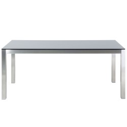 Stół ogrodowy GROSSETO 180 cm 90 cm Szkło hartowane Czarny