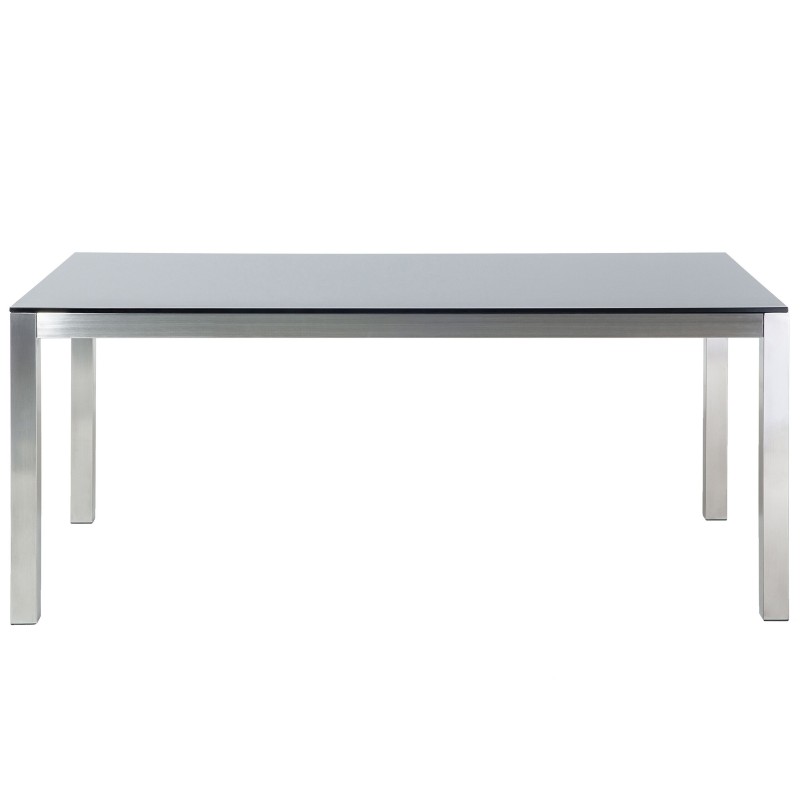 Stół ogrodowy GROSSETO 180 cm 90 cm Szkło hartowane Czarny
