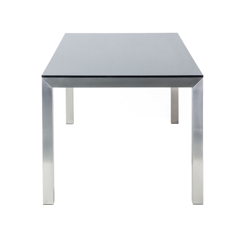 Stół ogrodowy GROSSETO 180 cm 90 cm Szkło hartowane Czarny