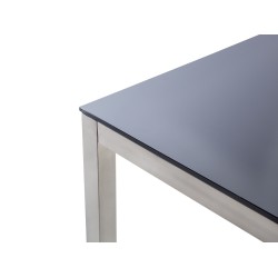 Stół ogrodowy GROSSETO 180 cm 90 cm Szkło hartowane Czarny