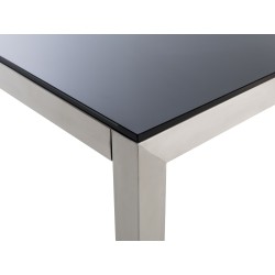 Stół ogrodowy GROSSETO 180 cm 90 cm Szkło hartowane Czarny