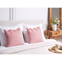 Zestaw 2 poduszek dekoracyjnych AALITA Bawełna 45 x 45 cm Czerwony W paski