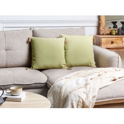 Zestaw 2 poduszek dekoracyjnych CHMISTAR 45 x 45 cm Zielony Jednolity