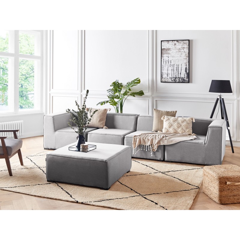 Sofa ogrodowa z otomaną dla 4 osób AREZZO Modułowy Jasnoszary