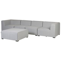 Sofa ogrodowa z otomaną dla 4 osób AREZZO Modułowy Jasnoszary
