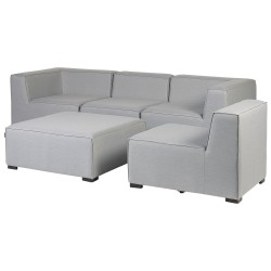 Sofa ogrodowa z otomaną dla 4 osób AREZZO Modułowy Jasnoszary
