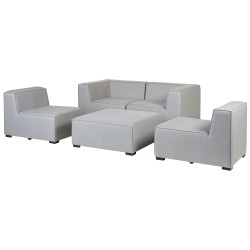 Sofa ogrodowa z otomaną dla 4 osób AREZZO Modułowy Jasnoszary