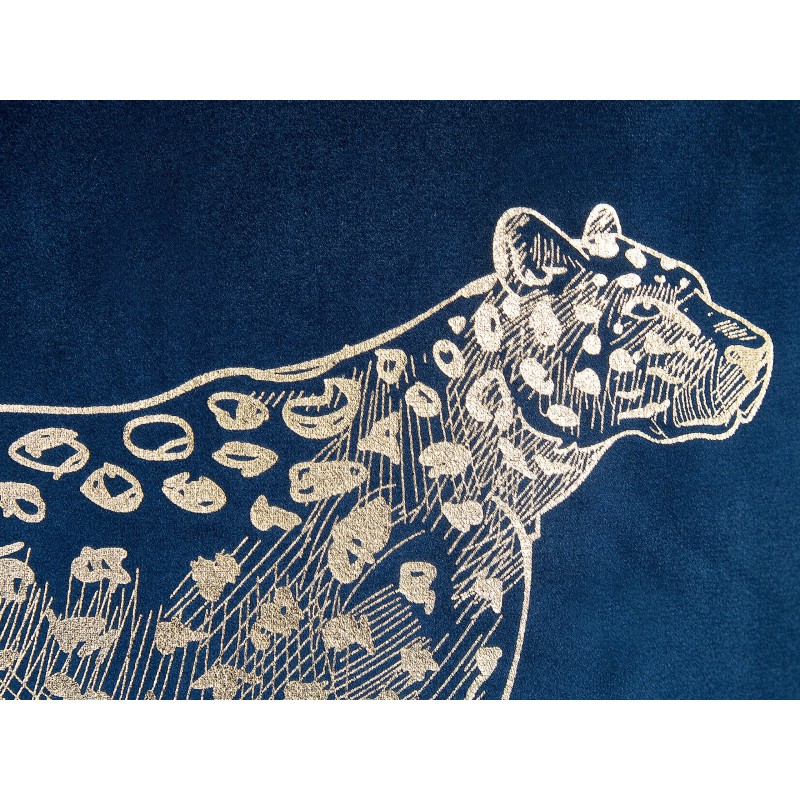 Zestaw 2 poduszek dekoracyjnych MARULA Welur 45 x 45 cm Granatowy Wzór zwierzęcy