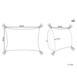 Zestaw 2 poduszek dekoracyjnych VALVARIA Bawełna 30 x 50 cm Czerwony Wzór zygzak