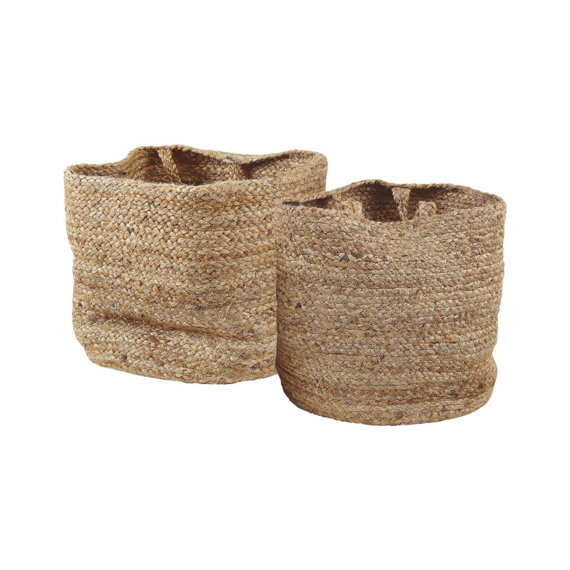 Zestaw 2 koszy KAELLA Juta Piaskowy
