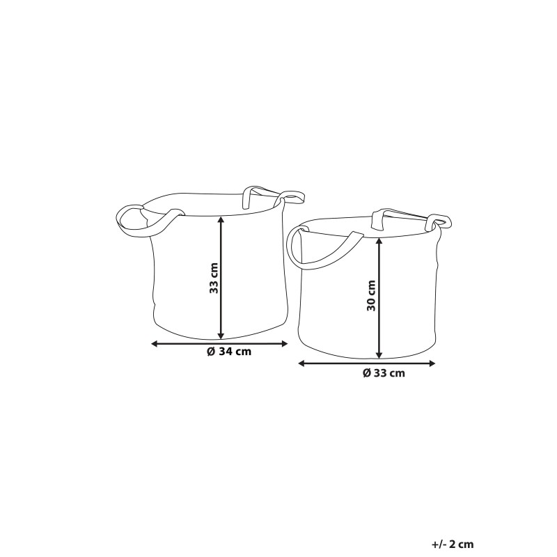 Zestaw 2 koszy KAELLA Juta Piaskowy