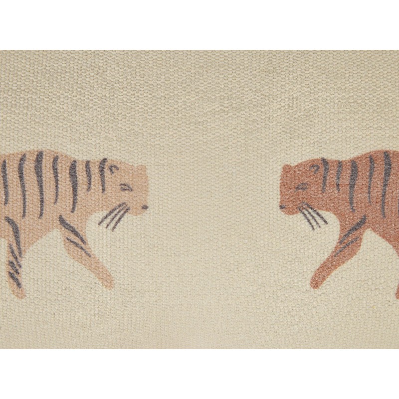 2 poduszki dekoracyjne z motywem tygrysa 30 x 50 cm beżowe NIEREMBERGIA