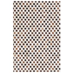 Dywan patchwork skórzany 160 x 230 cm beżowo-brązowy KAYABEY