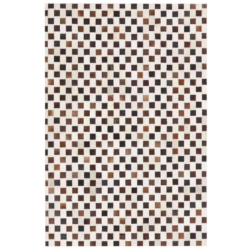 Dywan patchwork skórzany 160 x 230 cm beżowo-brązowy KAYABEY