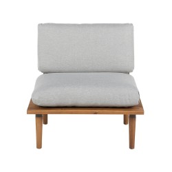 Zestaw ogrodowy ze stolikiem dla 4 osób FRASCATI Modułowy Certyfikowane drewno akacjowe Jasnoszary