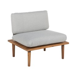 Zestaw ogrodowy ze stolikiem dla 4 osób FRASCATI Modułowy Certyfikowane drewno akacjowe Jasnoszary