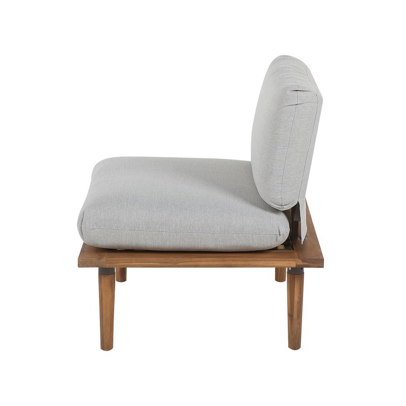 Zestaw ogrodowy ze stolikiem dla 4 osób FRASCATI Modułowy Certyfikowane drewno akacjowe Jasnoszary