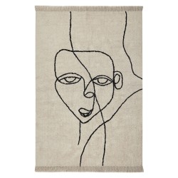 Dywan bawełniany 140 x 200 cm beżowo-czarny NURU