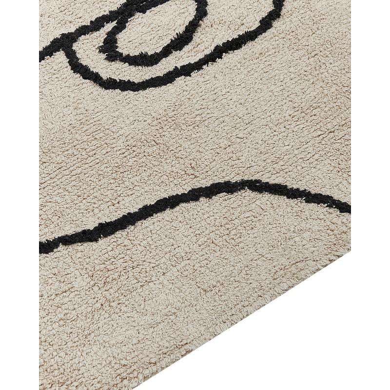 Dywan bawełniany 140 x 200 cm beżowo-czarny NURU