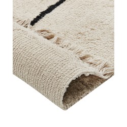 Dywan bawełniany 140 x 200 cm beżowo-czarny NURU